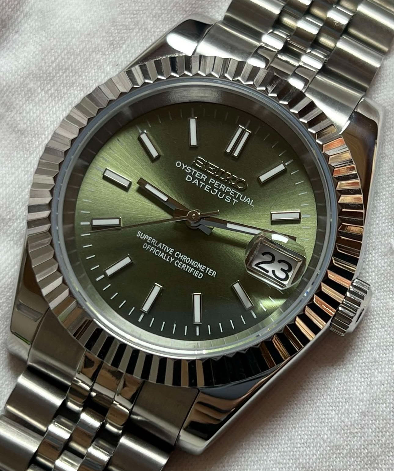 Monarch olive green dial